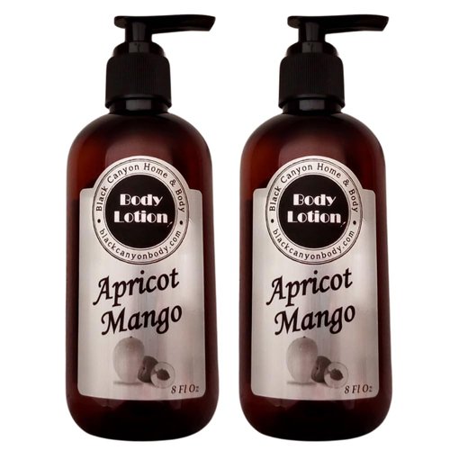 Black Canyon Apricot Mango Scented Luxury Body Lotion with Lanolin and Jojoba Oil, 8 Oz (2 Pack)
