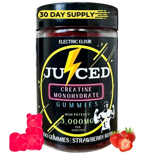 Creatine Monohydrate Gummies for Men & Women 5000mg - Quick Muscle Growth, Endurance Support - Power Boost For Strength, Energy, Performance & Recovery - Chewable Pre Workout Supplement (Strawberry)