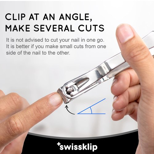 Swissklip Nail Clippers for Men & Women I Finger Nail Clippers for Adult with 360 Degree Rotating Head I Fingernail Clippers for Women I Surgical-Grade Stainless Steel Material