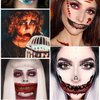 Halloween Tattoo Stickers 10PCS Clown Horror Mouth Tattoo Stickers Decal, Halloween Temporary Tattoos Face Body Makeup Decals Prank Props for Halloween Cosplay Party Decorations