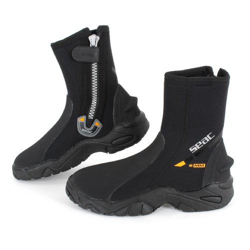 SEAC Pro HD 6mm Neoprene Wetsuit Boots with Side Zipper, Small