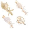 PH PandaHall 4 Styles Starfish Shell Hair Clip Beach Alligator Hair Clips Starfish Barrettes Dainty Sea Theme Clips for Mermaid Decor Beach Travel Wedding Supplies