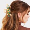 Fashey Rhinestone Claw Clips Flower Hair Claws Gold Metal Hair Claw Clip Crystal Hair Accessories for Women and Girls(1 Pcs) (A)