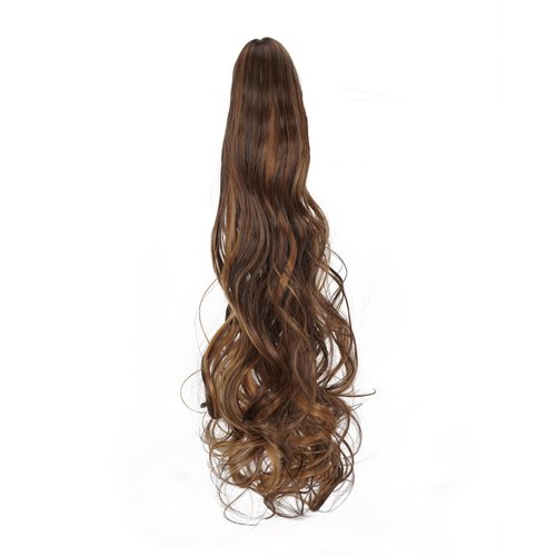 22 Inches Ponytail Extension Claw Clip Hair Extensions Ponytail Long Curly Wave Hair Extension F8/22 Natural Looking Synthetic Hairpiece for Women
