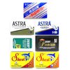 Astra-Derby-Wizamet- Shark 40 Quality Double Edge Razor Blades Sampler (7 different brands)