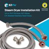 Eastman Steam Dryer Installation Kit, 3/4 Inch FHT Fill Hose, 90 Degree Elbow, 6 ft Braided Stainless Steel Hoses, 41025