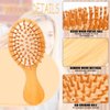 2 PCS Travel Brush,Bamboo Brush Mini Hairbrush Anti-Static Travel Brushes for Hair Massage Scalp Detangling Brush Yellow Mini Hair Brush Natural Wooden Pocket Travel Small Hair Brush for All Hair