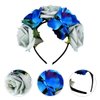 Day of The Dead Headpiece Halloween Costume Mexican Headband Rose Flower Crown Dia de Los Muertos Headpiece for Halloween Carnival Wedding Festival Sapphire Random Color