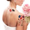 15 Sheets Kiss Lip Print Temporary Tattoos, 5 Designs Each, 2.4 x 3.9 Inch Tattoo Stickers for Women, Girls, and Kids - Perfect for Parties and Special Occasions