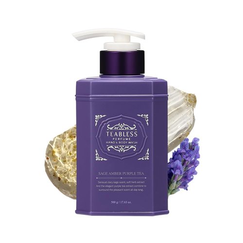 TEABLESS Perfume Body Wash Sage Amber Scent,Anthocyanins,Soothing and revitalising scrub formula, 17.6Fl Oz