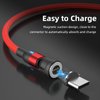 BITHAI Magnetic Charging Cable 540° Rotation Magnetic Phone Charger 5pin USB C Cable,Micro USB,iProduct Device 3 in 1.LED Light Magnet Android Charger Type C Cable (Red)