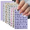 8 Sheets Old Letters Nail Art Stickers Decals Black White English Character Nail Decals Laser Glitter Gold English Alphabet Nail Art Design Letters Words Nail Sticker Nail Decoration for Women Girls