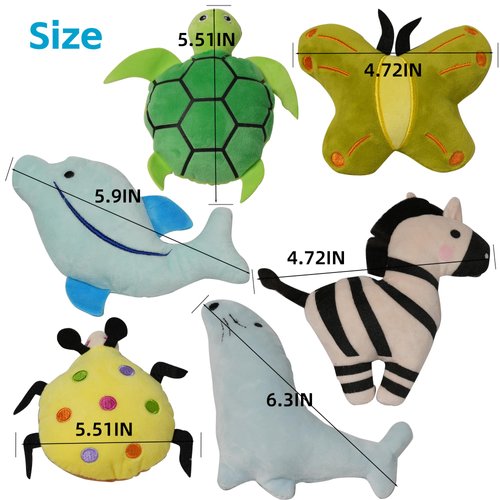 SZKOKUHO Puppies Pet Multiple Designs Rope Dog Chew Toys,Cute Stuffed Plush Puppy Squeaky Toys for Small Medium Dogs Interactive Play Exercise (Pack of 15)