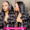 Wingirl 13×5 Lace Front Human Hair Wigs for Women 12A HD Transparent Body Wave Lace Front Wigs Human Hair Pre Plucked Bleached Knots (22 Inch (Pack of 1), black)