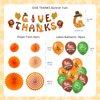 79PCS Thanksgiving Party Decorations Set Includes Pre-assembled GIVE THANKS Banner, Balloons, Paper Fans, Turkey Autumn Hanging Swirls, Honeycomb Centerpieces for Table, Thanksgiving Party Supplies
