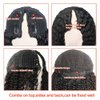Domiso Curly V Part Wig Human Hair Upgrade U Part Wigs Human Hair Wigs for Black Women Human Hair Glueless V Shape Wigs Kinky Curly Wigs No Leave Out 180% Density Natural Color 18 Inch