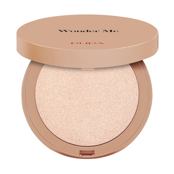 Pupa Milano Wonder Me Glow - Lightweight Makeup Powder - Face Highlighter with Ultra-Fine Pearls - Talc-Free - 101 Rose Gold - 0.264 oz