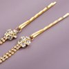 Xerling Boho Rhinestone Forehead Headpiece Head Chain Clip Crystal Pendant Hair Accessories for Festival Bridal Wedding Head Jewelry (Gold)