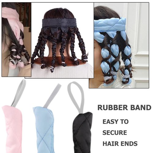 YIXIPAZH Hair Curler Headband Heatless Hair Curlers, No Heat Curling Rod Headband, Adjustable Overnight Curlers, Portable, Reusable, 1 Count (Pink)