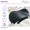 Parcelona French Onde Round Black Matte Finished Celluloid Side Slide in Secure Grip Hair Updo Yoga Hair Claw Clip Clamp Clutcher - 2 3/4 Inch