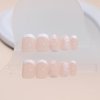 Rchovsam Press on Short Nails Square Fake Nails Short Nude Glue on Nails White Flower Stick on Nails for Women Girls 24Pcs