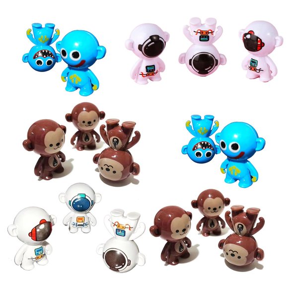 Random Tumbler Wobbler Toys | Stress Relief 60PCS Mini colorful Roly-Poly Wobbling Toy | Cartoon Miniature Figures Self-righting Doll Small Desktop Toy | Tumbler Early Education Toys for Kids or Adult