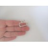 Generic Tiny small silver tone rectangle metal hair claw clip