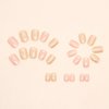 Short Press on Nails Nude Pink Fake Nails Gold Glitter False Nails with Designs Full Cover Artificial Nails Square Shape Acrylic Nails Glossy Stick on Nails Cute Glue on Nails for Women Girls Manicure