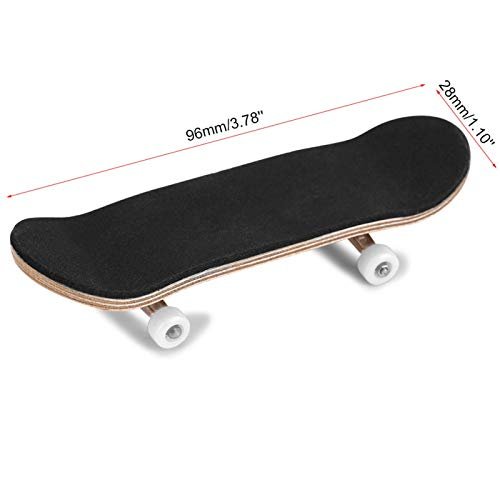 Combort 1Pc Finger Skateboards Fingerboards Sets, Maple Wooden+Alloy Fingerboard Finger Skateboards with Box Reduce Pressure Kids Gifts(White)