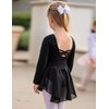 Zaclotre Ballet Leotards for Girls Toddler Classic Long Sleeve Criss-Cross Back Dance Dress Ballerina Outfits