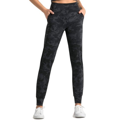 Dragon Fit Joggers for Women with Pockets,High Waist Workout Yoga Tapered Sweatpants Women's Lounge Pants (Medium, Joggers78-Black&Grey Camo)