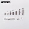 INSPIRELLE 100 Sets Assorted Size Rhodium Ends for Ribbon Bracelet Bookmark Making Crimps Kit with Lobster Clasps and Chain Extenders