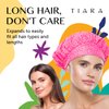 TIARA Reusable Shower Cap - Waterproof Shower Cap for Women - Two-in-One Bathing Hair Cover for Dryness and Bonnet for Hair Care - For Straight and Curly Hair - Dots Purple
