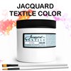 Moshify Jacquard Products White Textile Color Fabric Paint 8-Ounces - Bundled Brush Set