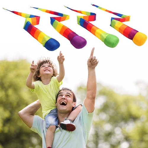 Youngchy 6 Pcs Throw and Catch Ball with Rainbow Tail, Soft Rainbow Play Ball, Sports Comet Balls Playground Toys Bulk for Indoor Outdoor Games Activities Throwing School,Playground Ball, 25 inch