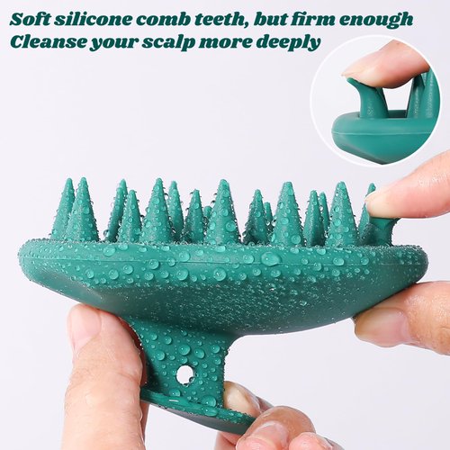 URTHEONE Scalp Massager Shampoo Brush for Hair Growth,Soft Silicone Scalp Scrubber Shower Brush for Women Men Kids Stress Relax&Scalp Exfoliator,Scalp Scrubber for Dandruff Removal (Forest)