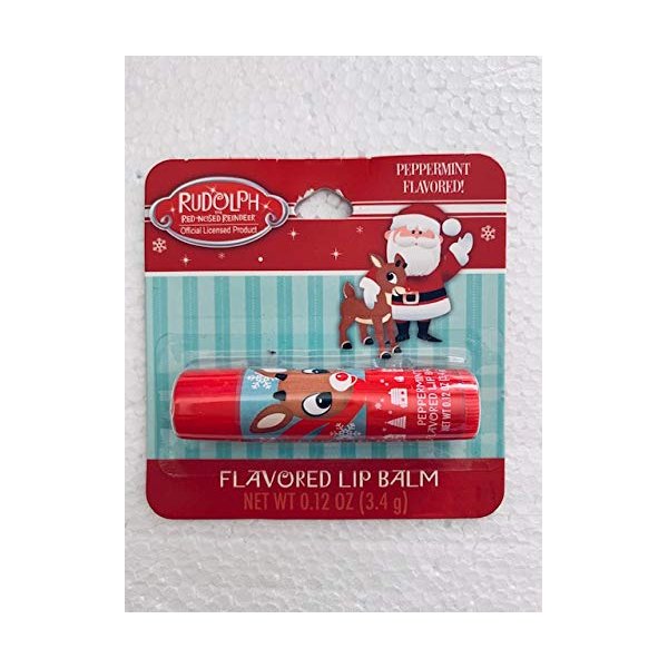Rudolph the Red-Nosed Reindeer Peppermint Flavored Lip Balm - Net Wt 0.12 oz (3.4 g)