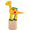Alexander Taron Dregeno Kids Decorative Yellow Dinosaur Push Toy - 3.5" H x 1.175" W x 3" D