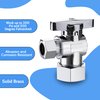 VINTEX Toilet Connector Plumbing kit，Complete Toilet Set Valve with 12" Long Stainless Steel Toilet Connector Hose，1/2 inch NOM Inlet x 3/8 inch OD Compression Outlet Angle Shut Off+Escutcheon Plate