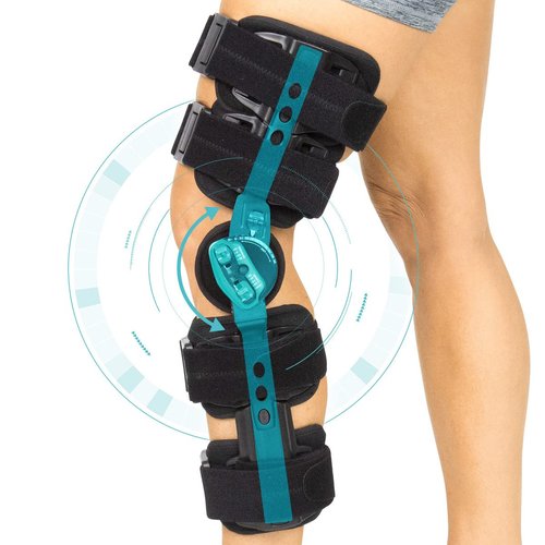 Vive ROM Knee Brace - Hinged Immobilizer for ACL, MCL and PCL Injury - Orthosis Stabilizer for Women and Men - Adjustable Recovery Support for Orthopedic Rehab, Post Op, Meniscus Tear, Right, Left Leg