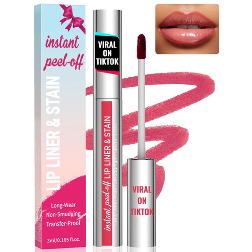 iMethod Lip Stain - Lip Liner Stain, Natural Long Lasting Lip Stain Peel Off, Waterproof Stay On All Day, Transfer-Proof, Highly Pigmented, Instant Peel Off Lip Stain Color, Rose