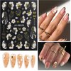 5 Sheets Flowers Nail Stickers, 5D Embossed Self-Adhesive Flowers Nail Decals, Spring Summer Floral Nail Art, Rose Butterfly Stickers for Nail Art, 3D Acrylic Flowers for or Women Nail Decoration
