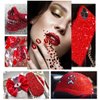 qiipii 400pcs SS30 Crystal Red Nail Rhinestones Bulk Red Nail Art 6mm Flatback Round Glass Gems Beads Stones Diamonds Siam Red Nail Charms Glue Fix for Eye Makeup Nail Jewels Crafts Clothes Shoes DIY