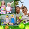 12 Sets Tennis Ball Party Cups with Straws and Lids 10oz Plastic Tennis Cups Bulk for Kids Birthday Tennis Party Favors Decorations Supplies Gifts