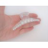 Generic Clear transparent white pearl hair claw clip for medium/fine hair
