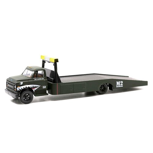 M2 1968 Chevy C60 Flatbed Truck #68 Matt Dark Green with Graphics Maj. G Action Line Limited Edition to 21120 Pieces Worldwide 1/64 Diecast Model Machines 39100-HS01