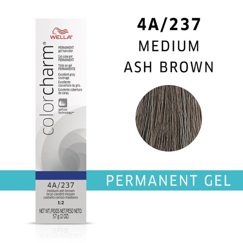 COLORCHARM Permanent Gel, Hair Color for Gray Coverage, 4A Medium Ash Brown