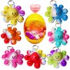30Pcs Rainbow Bulk Ocean Octopus Mini Pop Backpack Keychain Toy for Student Prizes , Summer Party Favors Gifts, Small Sensory Simple Bubble Fidget (Egg Not Included)