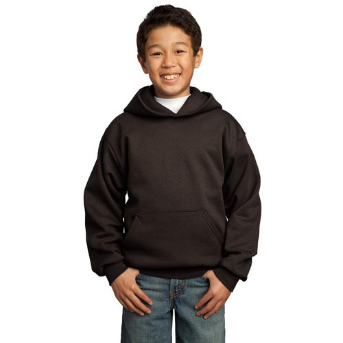 Port & Company Youth Fleece Pullover Hooded Sweatshirt Dark Chocolate Brown