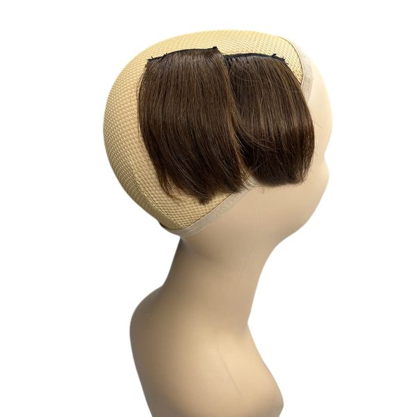 2pcs Human Hair Short Thick Hairpieces Adding Extra Hair Volume Clip in Hair Extensions 4" Brazilian Virgin Hair Topper for Thinning Hair Women and Men 2 packs Lot (Brown)